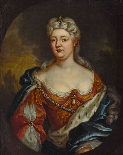 Grevinde Palatine Caroline af Nassau-Saarbrücken (1704-1774) - Anonym. Olie på lærred, ca. 1725. Mål : 85x67 cm Privat Samling af Anonymous Anonymous