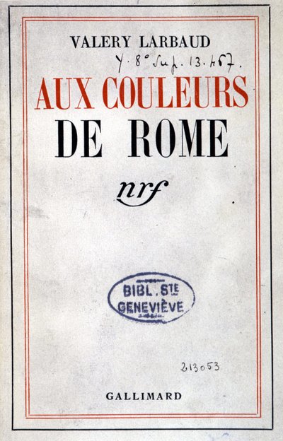 Cover af "" In the Colours of Rome"" af Valéry Larbaud, Paris, Gallimard af Anonymous Anonymous