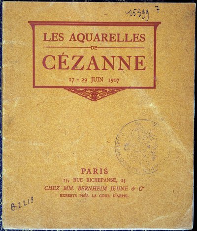 Forside til kataloget for udstillingen "" The Watercolors of Cézanne"" af Anonymous Anonymous