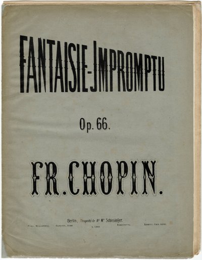 Forside til den tyske udgave af Fantaisie-Impromptu, Op. 66 - Frederic Chopin (1810-1849). Litografi, ca 1856. Privat Samling af Anonymous Anonymous