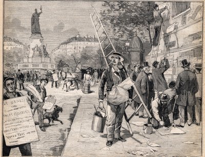Visning i valgperioden i Frankrig. Indgravering i "" Le Petit Parisien"" den 20/08/1893. af Anonymous Anonymous