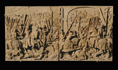 Otte udskårne relieffer, kirsebær ... (relief) af Anonymous Anonymous
