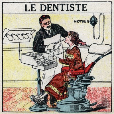 El-værktøj: tandlægen. Anonym illustration af 1925. Privat samling. af Anonymous Anonymous