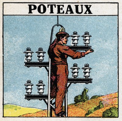 El-rør: el-pæle. Anonym illustration af 1925. Privat samling. af Anonymous Anonymous