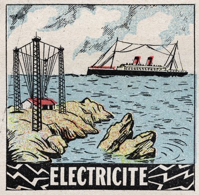 Ether (materiale): Elektricitet. Anonym illustration af 1925. Privat samling. af Anonymous Anonymous