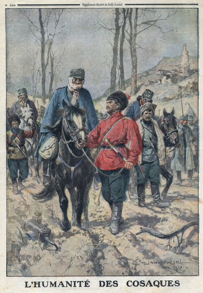 Første Verdenskrig 1914-1918 (Krig 14-18). Heste udlånes til syge eller sårede østrigske fanger fra Causac-hæren. I "" Le Petite Journal"", den 23/07/1916. Privat samling af Anonymous Anonymous