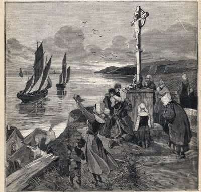 Fiskeri i Island: fiskerne forlader Bretagne. Indgravering i "" Le Petit Parisien"" den 12/03/1893. af Anonymous Anonymous