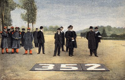 Fransk luftfart: Sporet af luftruter. Gravering. En af avisen "" Le petit parisien"" den 6/11/1910. Privat samling. af Anonymous Anonymous