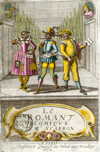 Frontispice af "The comic novel" af den franske forfatter Paul Scarron (1610-1660) af Anonymous Anonymous