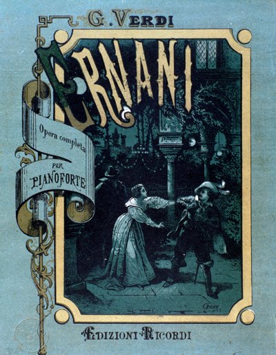 Frontispice af musikpartitur af Ernani af Giuseppe Verdi af Anonymous Anonymous