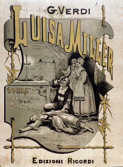 Frontispice af musikpartitur af Luisa Miller, opera af Giuseppe Verdi af Anonymous Anonymous