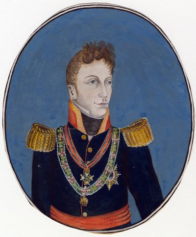 Gebhard Leberecht von Bluecher (Blucher) (1742-1819) prins de Wahlstatt et general prussien - Anonym - ca. 1800 - Akvarel på papir - 17,4x14,2 - Privat Samling af Anonymous Anonymous