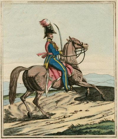 General Jozef Dwernicki (1779-1857), polsk general, der deltog i novemberoprøret eller den polsk-russiske krig 1830-1831 - Anonym - 1831 - Radering, akvarel - 33,7x26,3 - Privat samling af Anonymous Anonymous