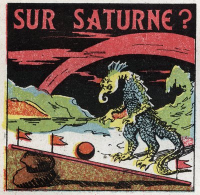 Nåde: mål for masse på Saturn. Anonym illustration af 1925. Privat samling. af Anonymous Anonymous