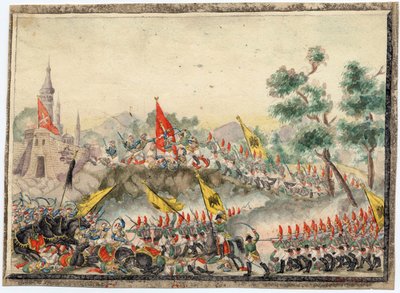 Guerre russo-turque de 1828-1829 - Russisk hær erobrede Izmail (Ismail) fæstning i 1790 - Anonym - 1829 - Akvarel på papir - 19x26 - Privat samling af Anonymous Anonymous