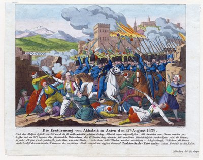 Guerre russo-turque de 1828-1829 - Den stormende Akhaltsikhe-fæstningen (chateau Rabat) den 27. august af Anonymous Anonymous