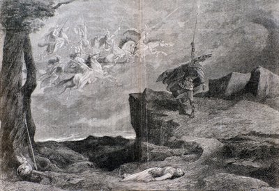 Illustration til operaen Valkyrien i Nibelungens Ring af Wagner af Anonymous Anonymous