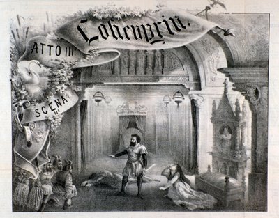 Illustration til scene 2, akt III af Lohengrin, opera af Wagner af Anonymous Anonymous