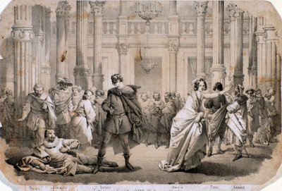 Illustration af en maskebal, opera af Giuseppe Verdi af Anonymous Anonymous