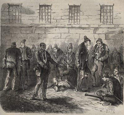 Svage kræfter ved Toulon Bagne i det 19. århundrede. Indgravering i "Fangernes historie fra deres skabelse til i dag"" (1877) af Pierre Zaccone (1817-1895) (Colonia Penale - Straffekoloni). Privat samling. af Anonymous Anonymous