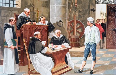 Dom ved Retten i Ginebra af den spanske teolog Miguel Serveto, der dømte ham til at blive brændt på bålet for kætteri i 1553 af Anonymous Anonymous