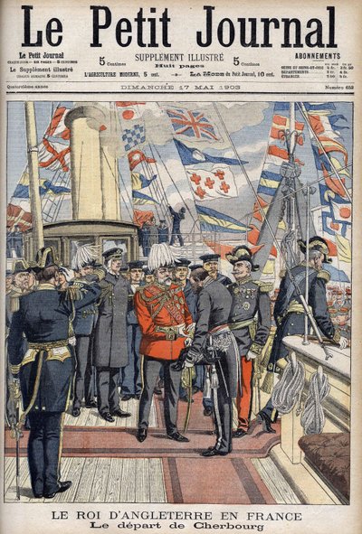 Kong Edward VII forlod Cherbourg efter en rejse til Frankrig. Le Petit Journal, maj 1903. af Anonymous Anonymous