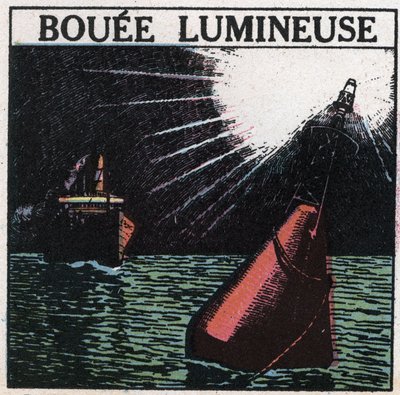 Lyssignaler: lysbøje. Anonym illustration af 1925. Privat samling. af Anonymous Anonymous