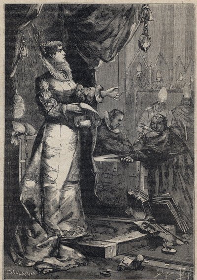 Lucrezia Borgia ved Vatikanet - gravering fra 