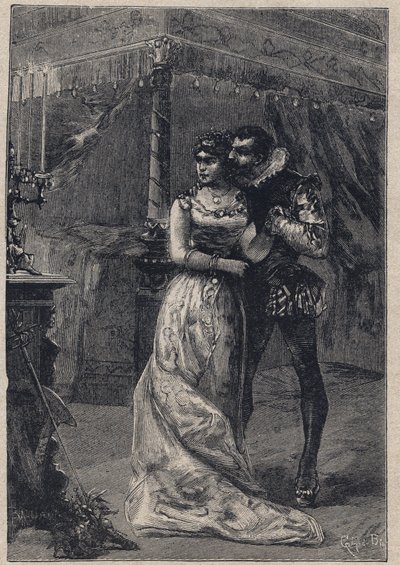 Lucrezia Borgia med sin første mand Giovanni Sforza d