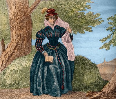 Mary Queen of Scots Dronning Marie Stuart (1542-1587) eller Marie Iere af Skotland. Stik fra 1859 i "" Le Monde. Alle folkeslags historie fra de fjerneste tider til i dag”. af M. E. de Lostalot-Bachoue (Lostalot Bachoue). Privat samling. af Anonymous Anonymous