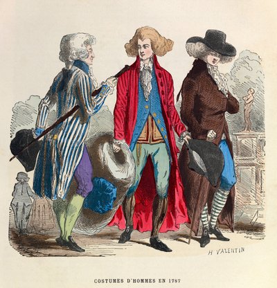 Herredragter i 1787 - privat samling af Anonymous Anonymous