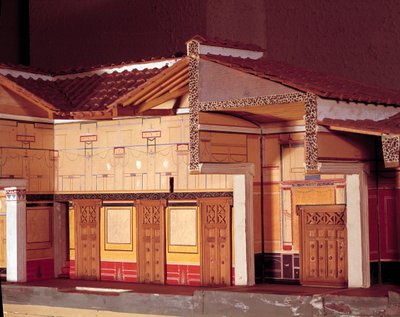 Miniature af den tragiske digters hus i Pompei. af Anonymous Anonymous