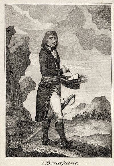 Napoleon Bonaparte - Anonym - 1797 - Kobberstik - 16,2x11,1 - Privat samling af Anonymous Anonymous