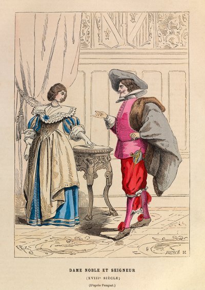 Adelsmand og adelsdame 1700-tals kostumer - Adelsmand og adelsdame 1700-tallet - privat samling af Anonymous Anonymous
