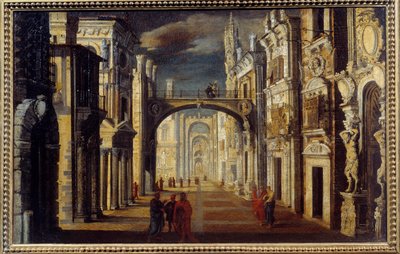 Perspektiv interiør Maleri af Francois de Nome (Monsu Desiderio) (1593-1644) 1600-tallet søn. 0,51x0,81m Orleans, Musee des Beaux Arts af Anonymous Anonymous