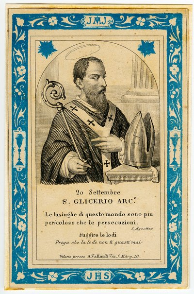 Fromme billede: San Glicerio (gravering) af Anonymous Anonymous