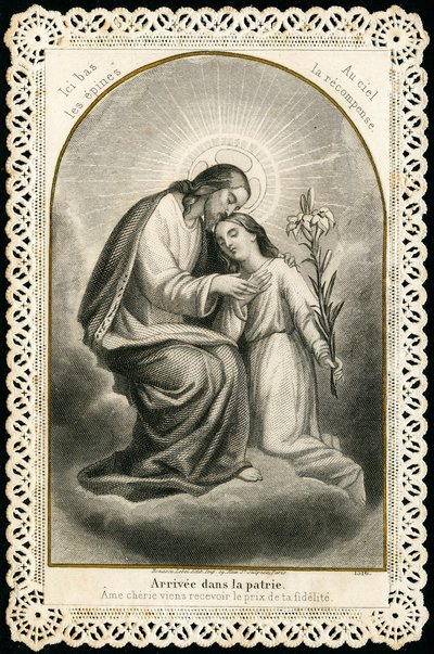 Fromme billede: Jesus modtager de troendes sjæle (gravering) af Anonymous Anonymous