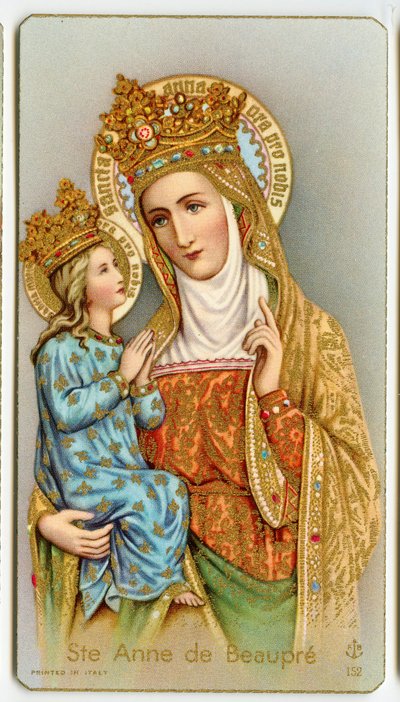 Fromme billede: Saint Anne de Beaupre, skytshelgen for Quebec (kromolitografi) af Anonymous Anonymous