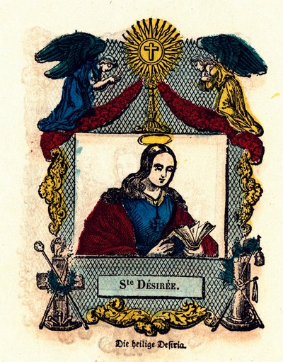 Fromme billede: Saint Desiree. Gravering af det 19. århundredes privatsamling af Anonymous Anonymous