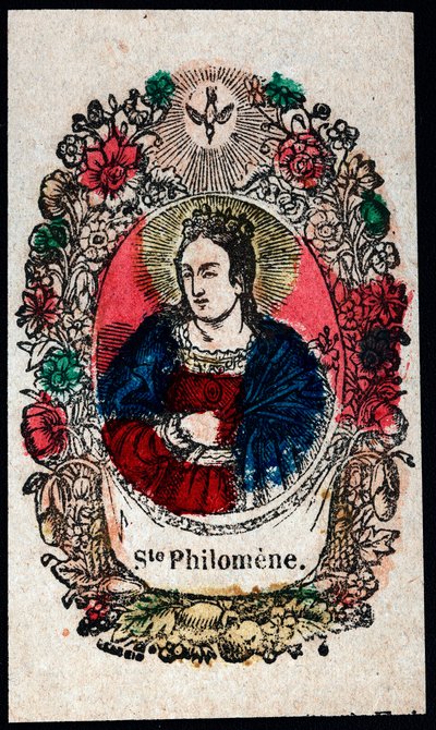 Fromme billede: Sankt Philomene. Gravering af det 19. århundredes privatsamling af Anonymous Anonymous