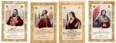 Fromme billede: "" St. Ulrich af Augsburg, St. Stanislaus, St. Bibiana, St. Ladislas I af Ungarn"" Privat indsamlingskort af Anonymous Anonymous
