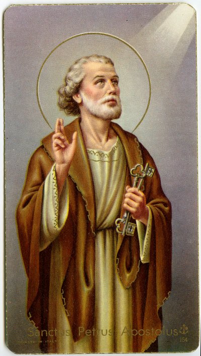 Fromme billede: Apostlen Sankt Peter (kromolitografi) af Anonymous Anonymous
