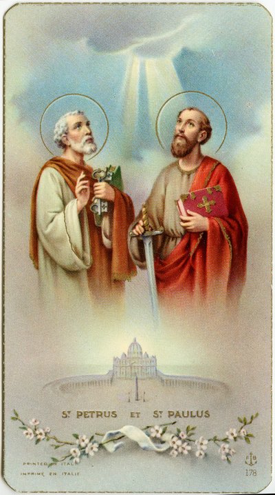 Fromt billede: Apostlene Peter og Paulus (kromolitografi) af Anonymous Anonymous