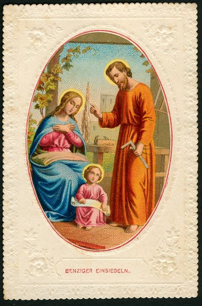 Fromt billede: Den hellige familie (kromolithografi) af Anonymous Anonymous