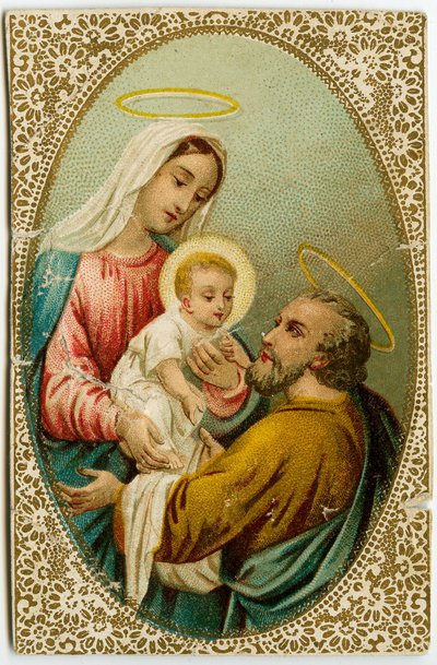 Fromme billede: Den hellige familie (kromolithografi) af Anonymous Anonymous
