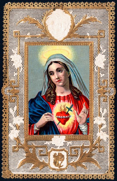 Fromme billede: "" Virgin of Pain""" Mater dolorosa. Dentelee kort. Kromolitografi begyndelsen af det 20. århundrede privatsamling af Anonymous Anonymous