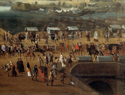 Porterstole og publikum på Pont Neuf i Paris i det 17. århundrede Detail. Anonymt maleri. Paris, Musée Carnavalet af Anonymous Anonymous