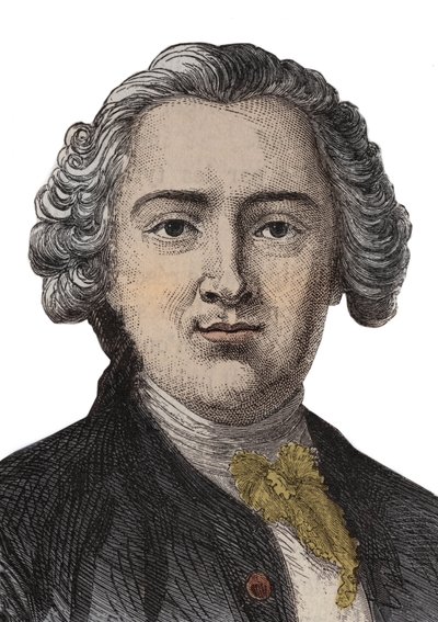 Portrætgravering af Claude Adrien (Claus- Adrien) Helvetius (1715-1771) engelsk filosof - gravering af Anonymous Anonymous