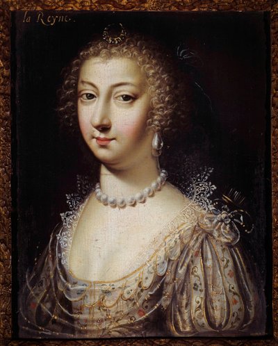 Portræt af Anne Østrig (1601-1666), Dronning af Frankrig Anonymt maleri. 1600-tallets privatsamling af Anonymous Anonymous