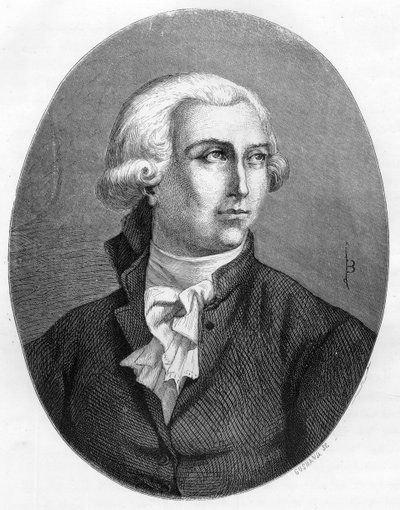 Portræt af Antoine Laurent Lavoisier (1743-1794), fransk kemiker - Indgravering fra 1863 i "Le Livre Rouge - Histoire De L